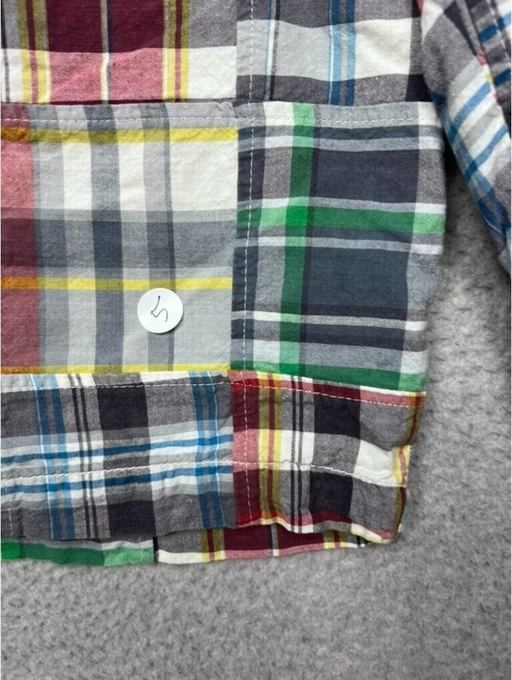 Mens Tailor Vintage Madras Plaid 100% Cotton Shorts Sz 32 Patchwork Preppy Chino